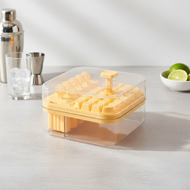 2-in-1 ice cube mold, ice tray, ice maker with lid, perfect for freezing baby food.