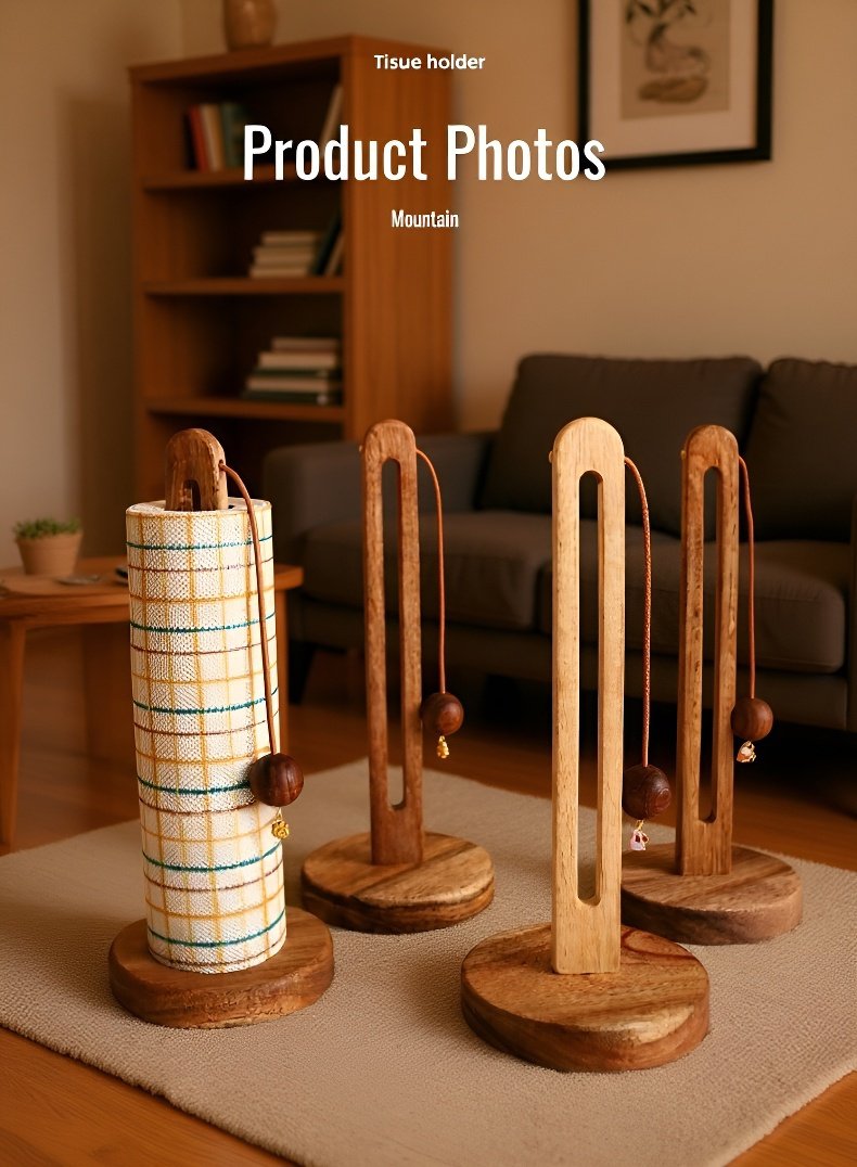 Eco-friendly wooden kitchen towel holder for modern homes