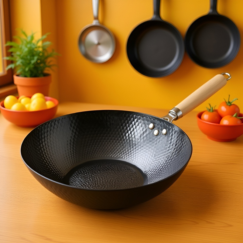 가정용 숙철 무코팅 볶음냄비 전통 가마냄비 무접착 후라이팬 후라이팬 무코팅 가마냄비 레인지