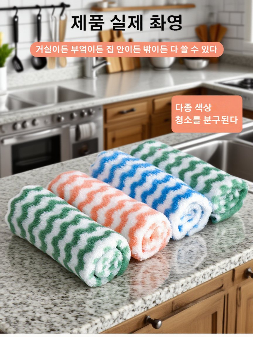 산호벨벳 행주의 부드러운 소재 확대 이미지