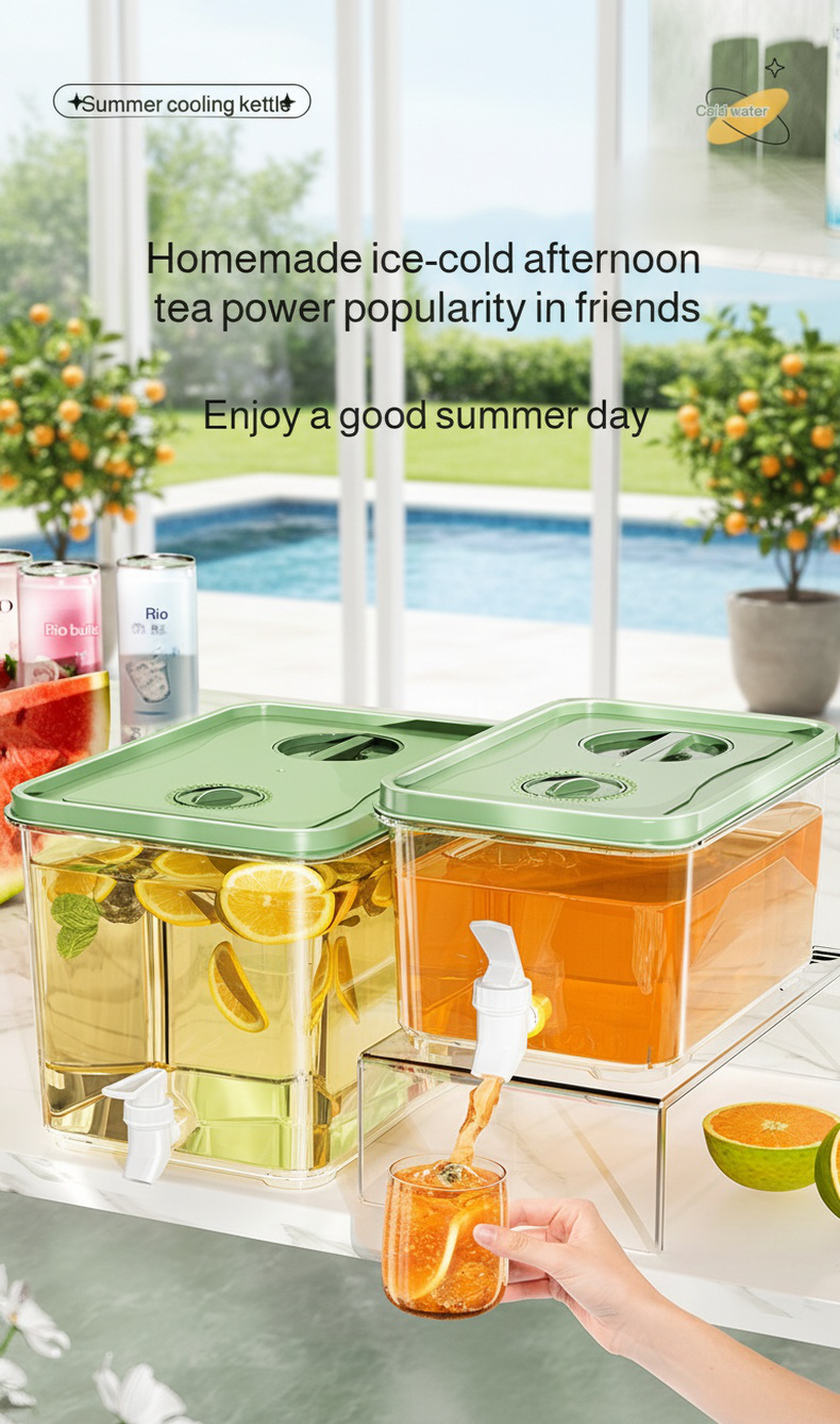 Refrigerator friendly glass pitcher for tea and juice