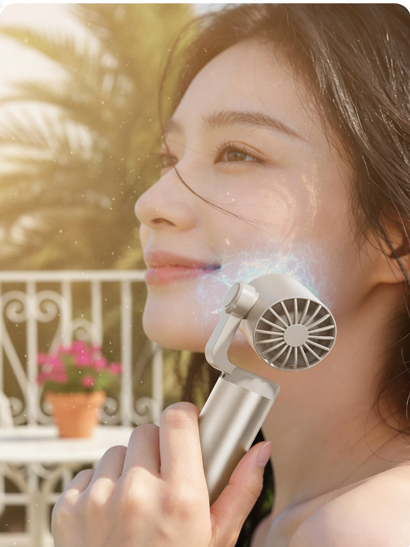 Desktop fan with ice cooling technology for home and office
