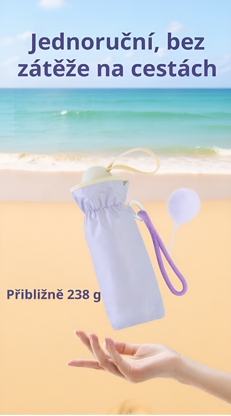 Malý skládací slunečník – kompaktní design pro snadné přenášení