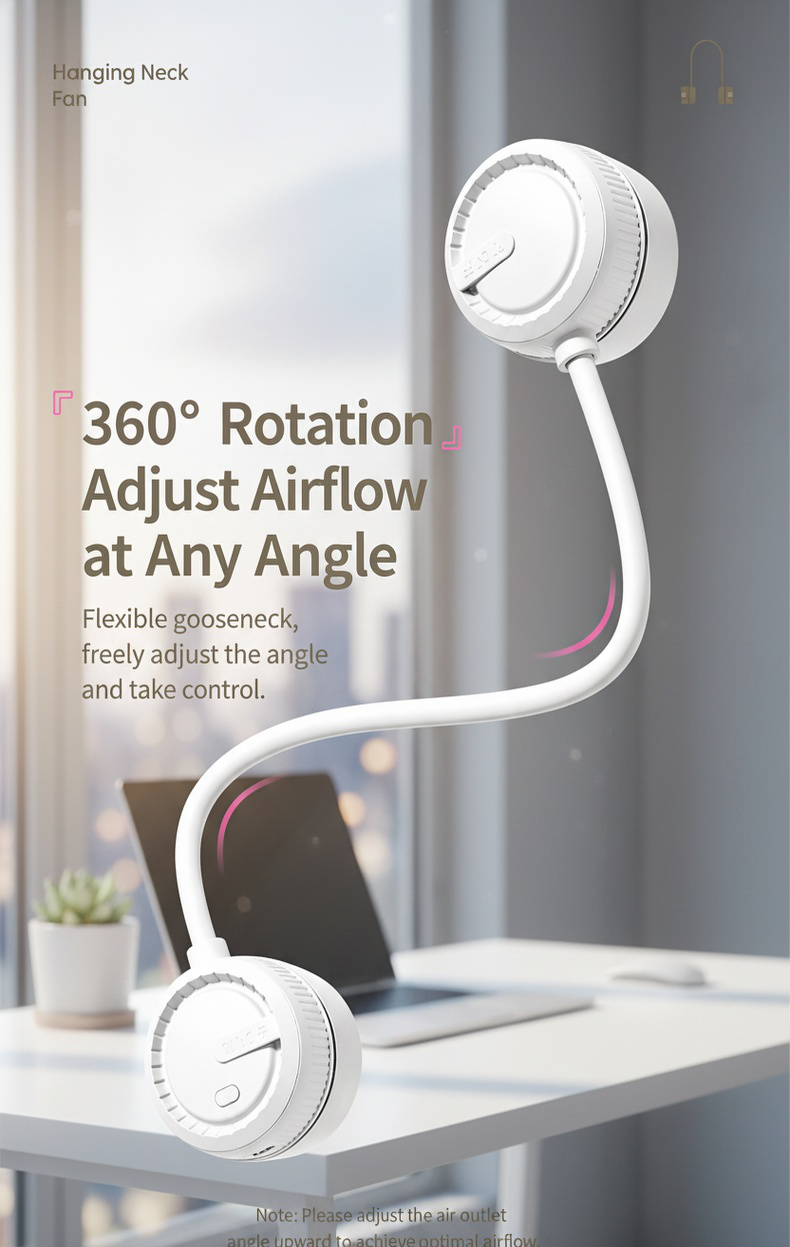 Rechargeable personal fan in use outdoors