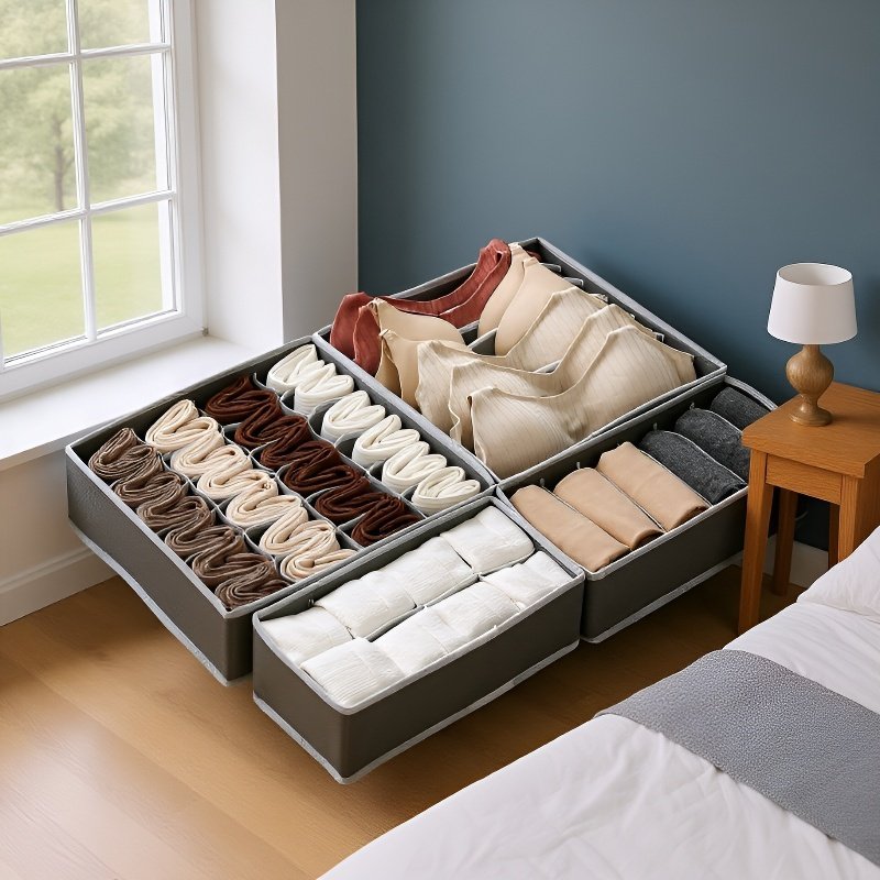 衣類整理用引き出し仕切りボックス 4個セット