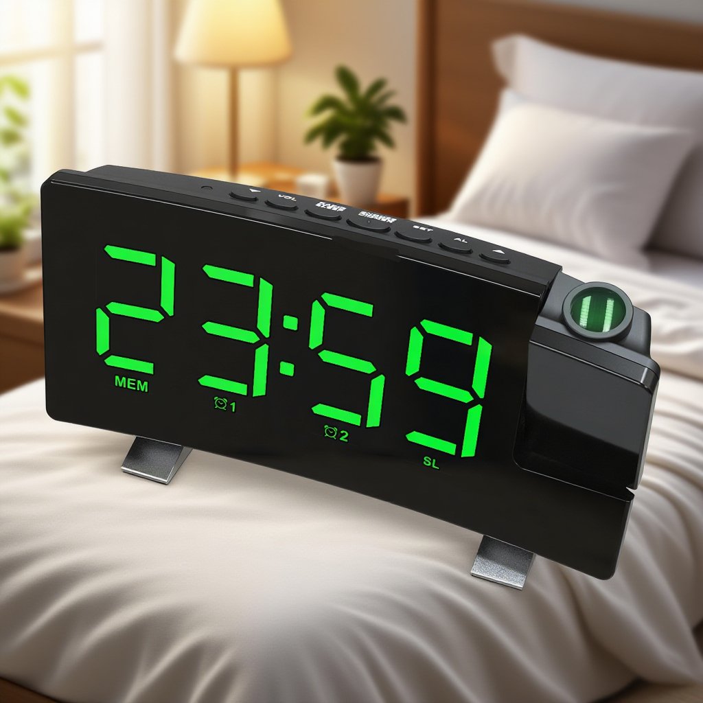 곡면 스크린 디지털 알람 시계