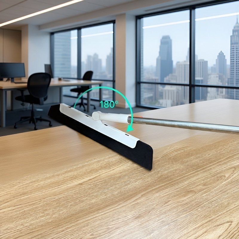 Professional Window Cleaning Tool with Extendable Handle and Rubber Blade