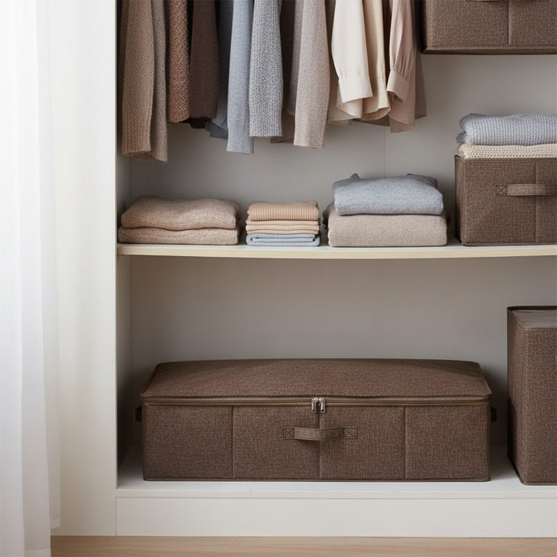 Transparent cover under-bed storage box for easy access