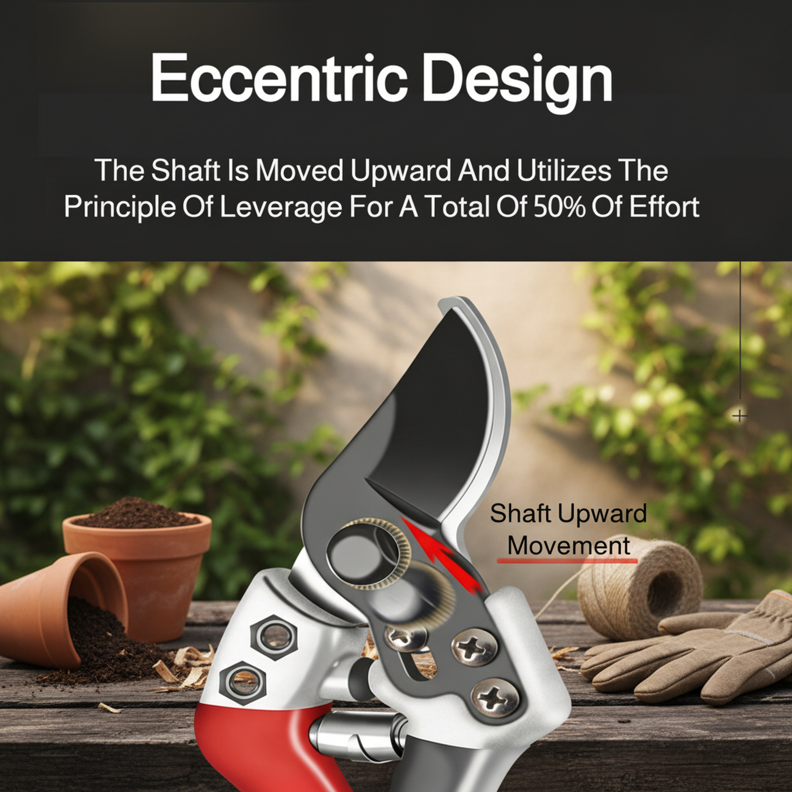 Ergonomic pruning shears handle design