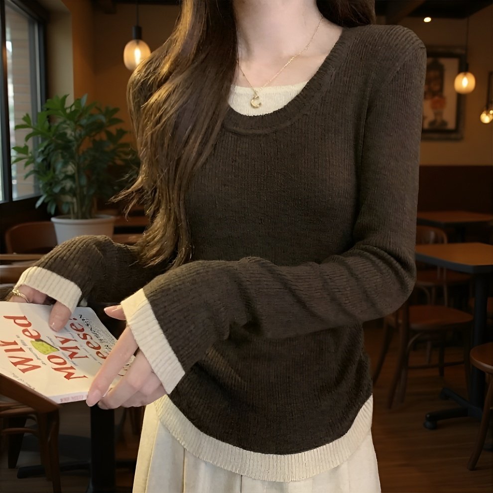 Haut et pantalon à manches longues color block tendance