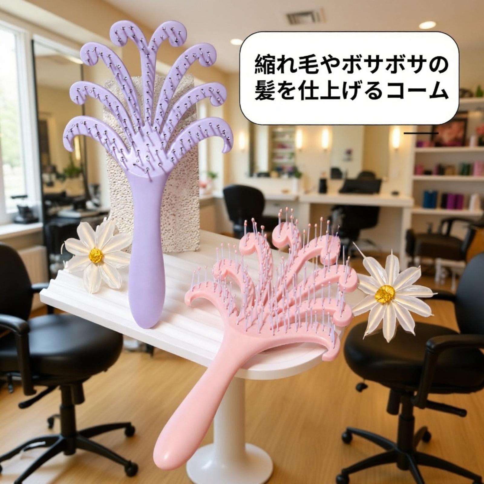 八爪鱼型ヘアブラシ ふんわり仕上げ 損傷なし マッサージブラシ 乾湿両用 携帯便利 女性専用