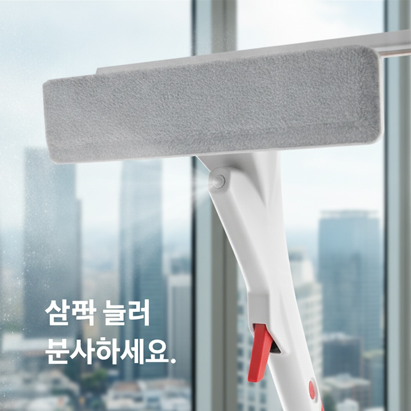 고층 유리창 외부 청소 노즐 신축성 물분사 장치