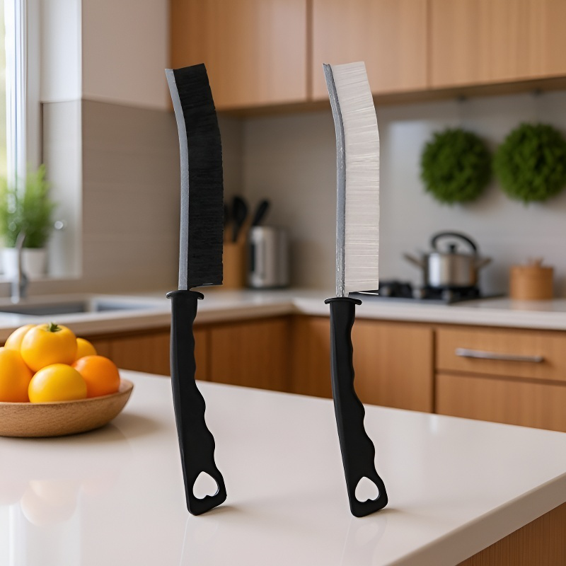 Gap cleaning brush tool for blinds and window tracks