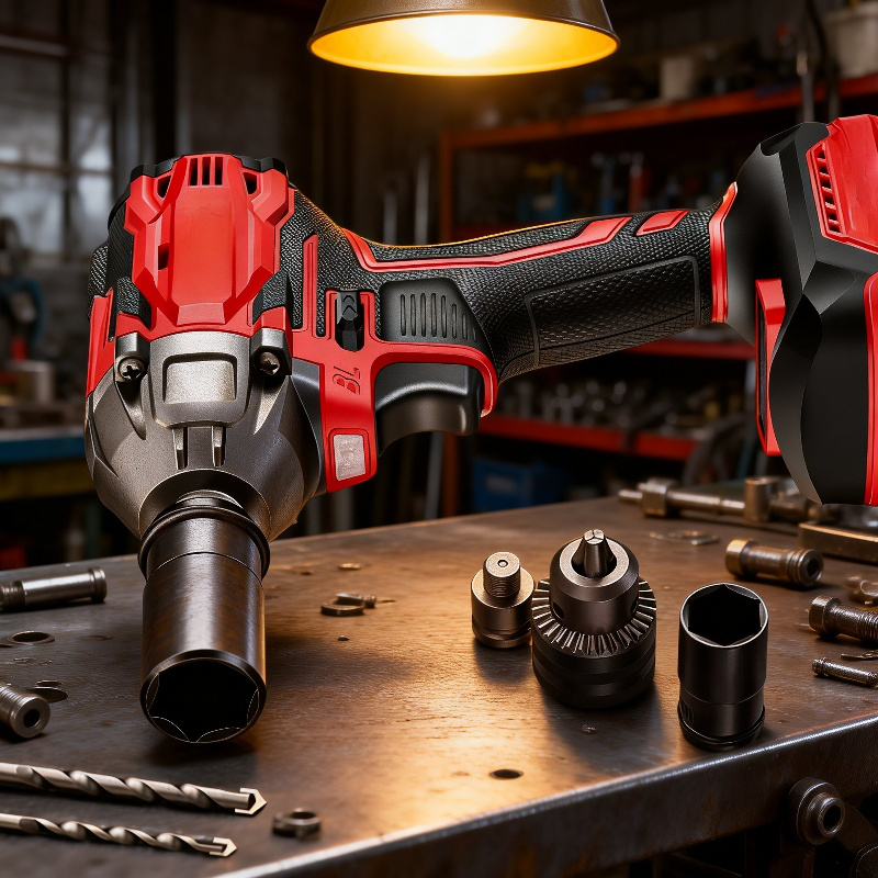 壁面穴あけ専用電動インパクトレンチ 高効率銅芯モーター