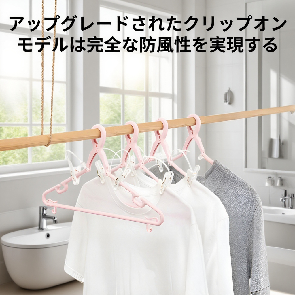 洗濯物をしっかり固定する防風クリップ