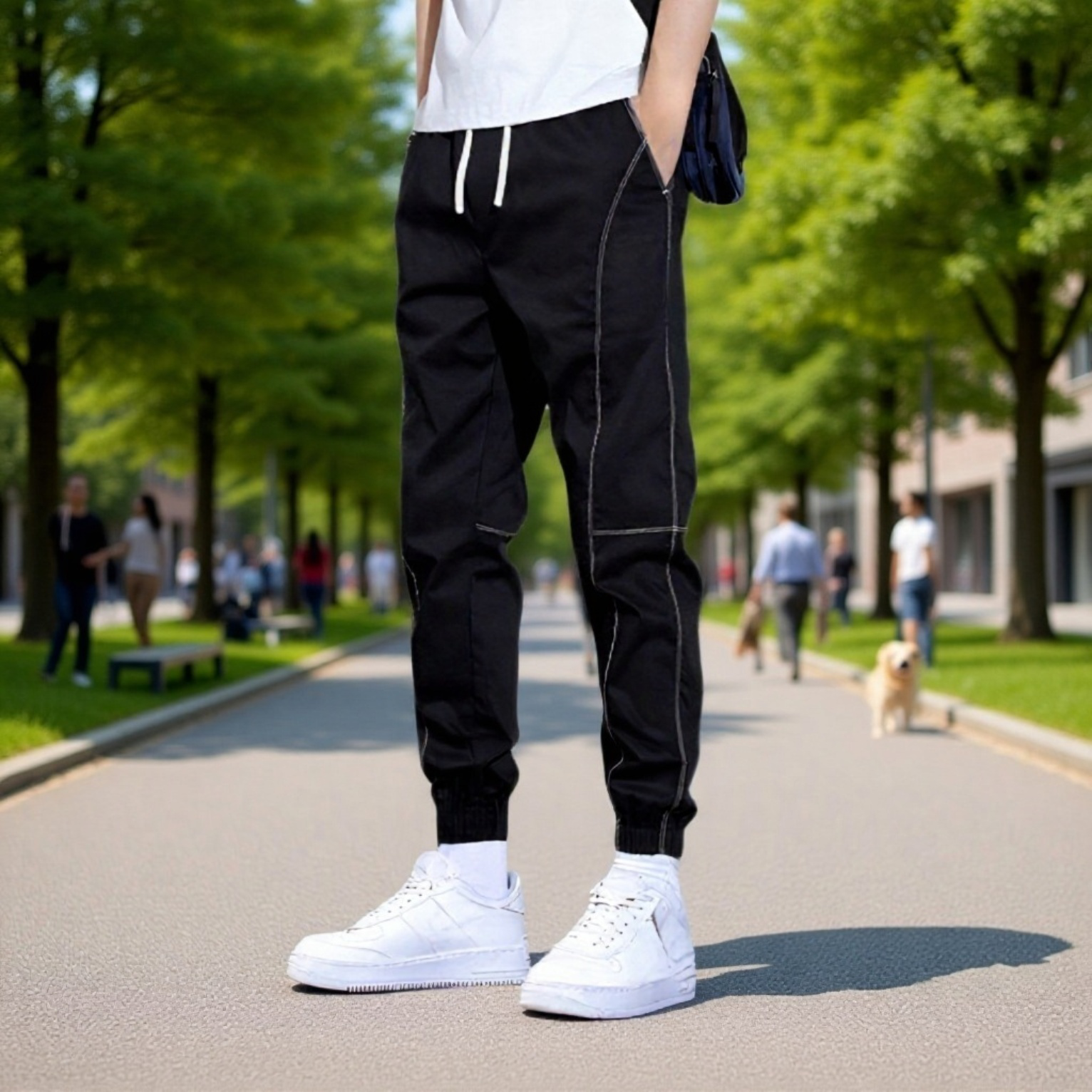 メンズカジュアルパンツ春と秋メンズパンツゆったり夏オーバーオールメンズパンツメンズハーレムパンツハンサム個性パンツ