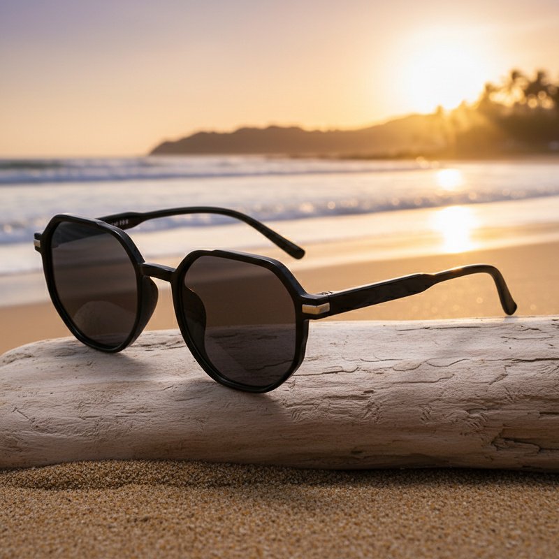 Gafas de sol unisex de gran marco poligonal, protección contra el sol