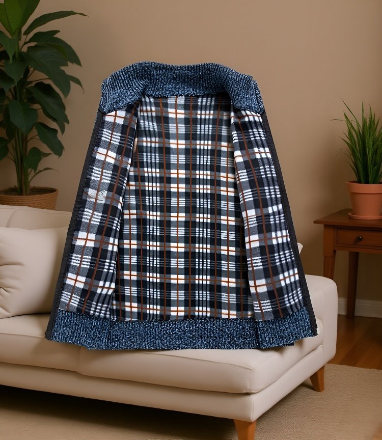 Men's Warm Cardigan Sweater Close-Up