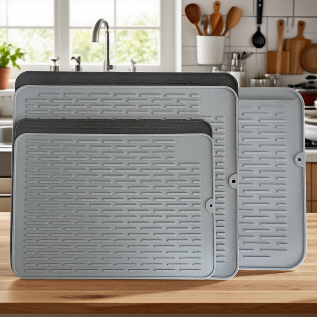 주방 바닥에 깔린 실용적인 방수 매트