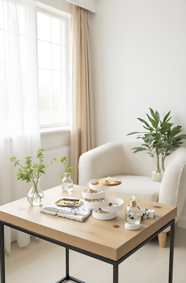 デスクトップに置けるジュエリー収納ボックス