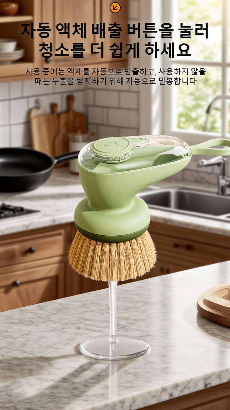 손상 없이 냄비를 세척하는 브러쉬