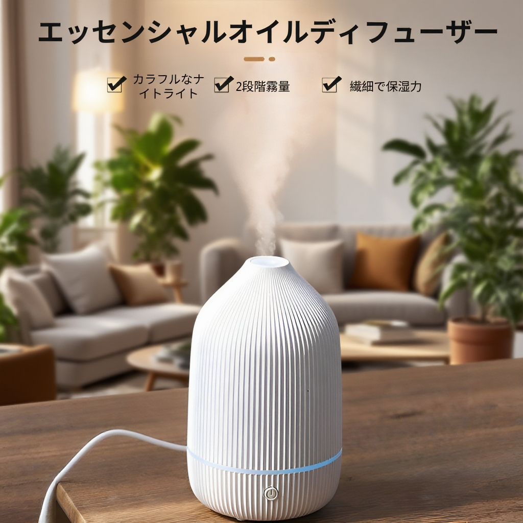家庭用自動スプレーアロマセラピー加湿器の外観