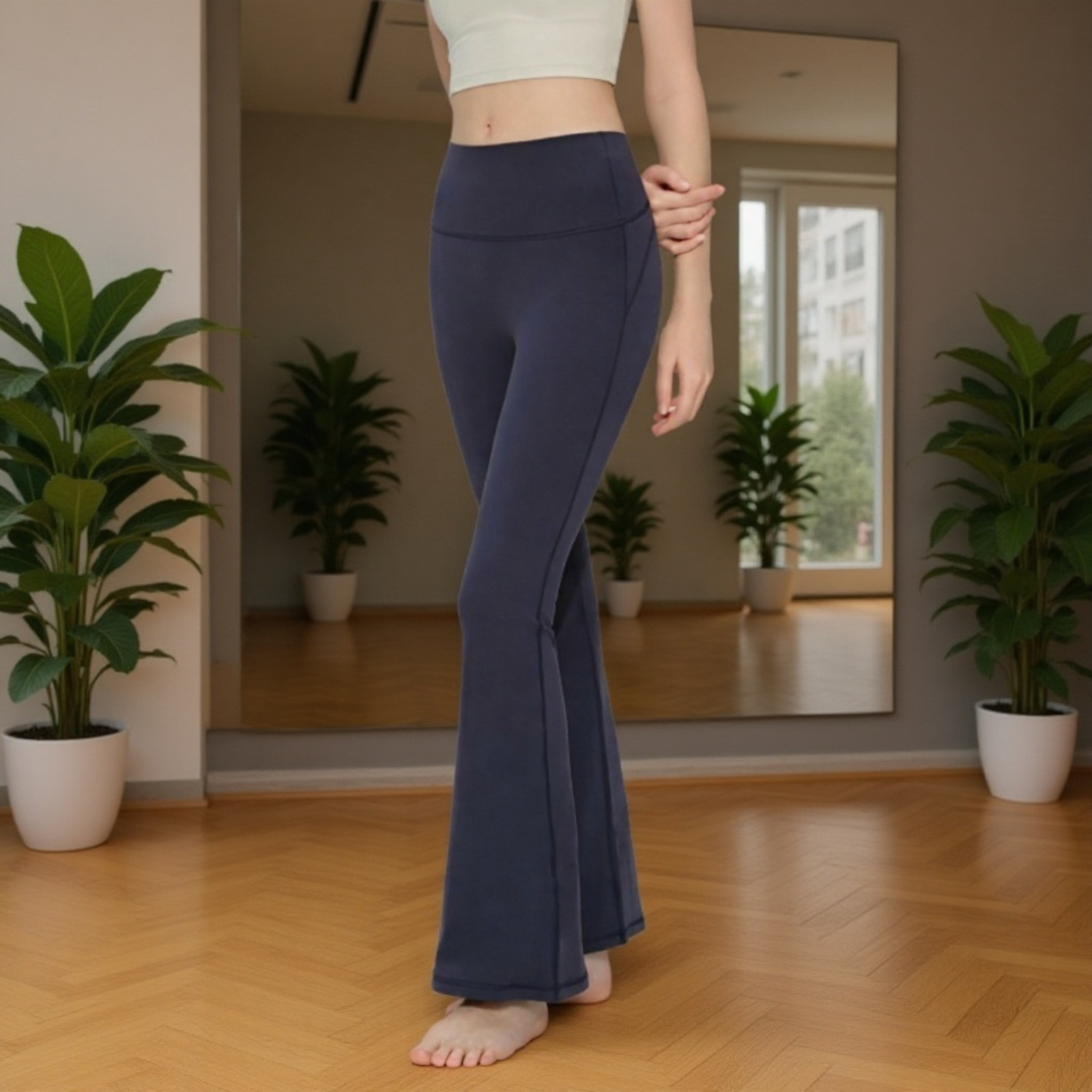 レディースハイウエストフレアヨガパンツ