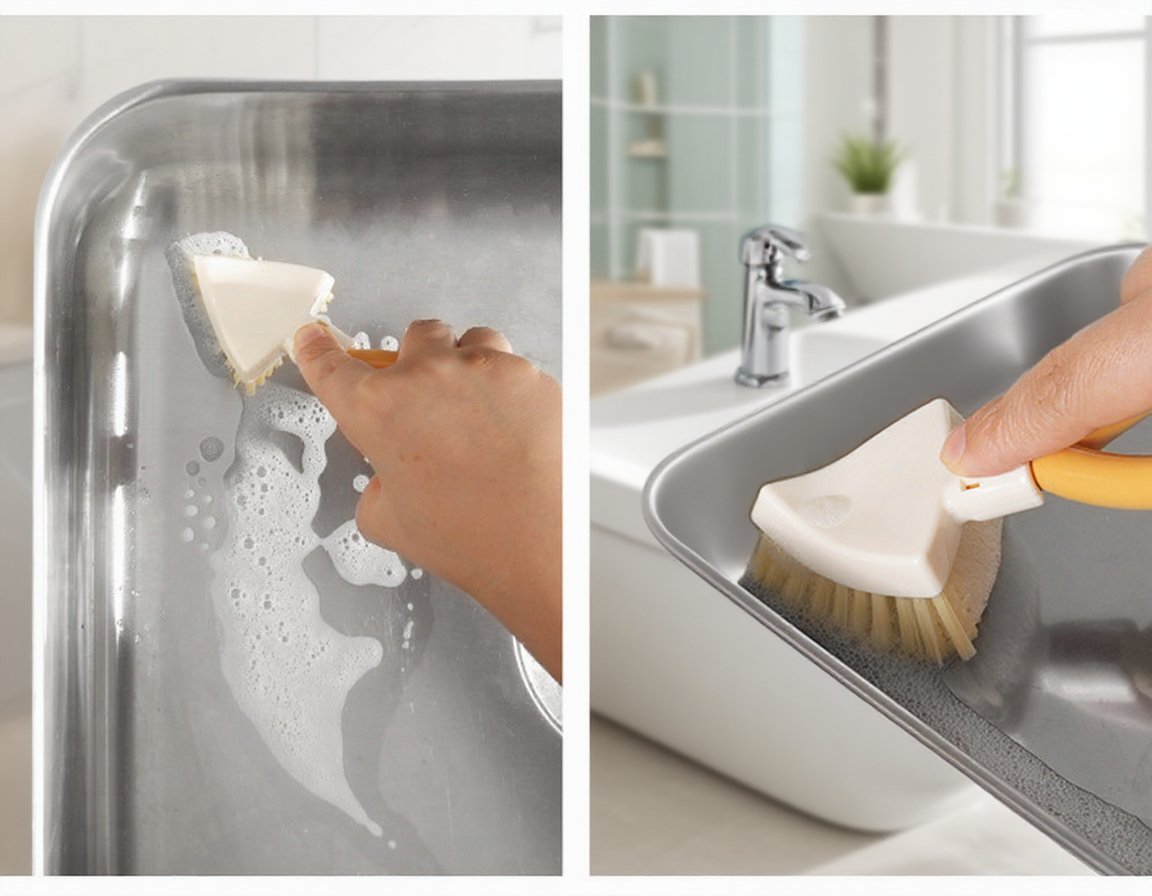 摺疊清潔刷收納方便示意圖