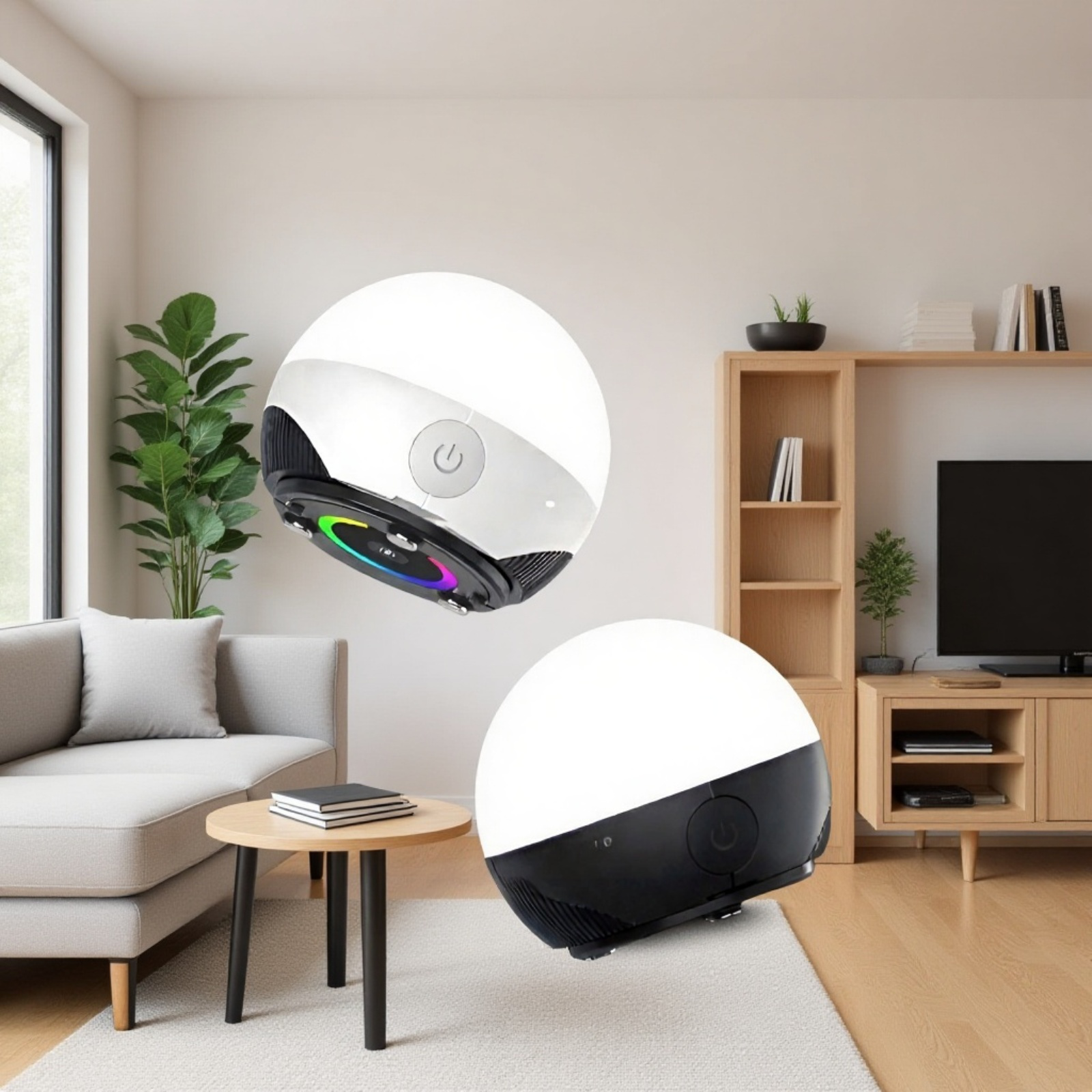 Linterna LED para camping de 7 colores, brillo ajustable, recargable y portátil, B