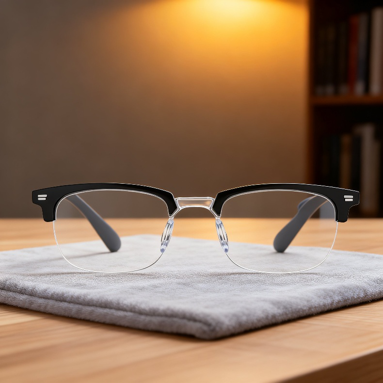 HD Antiblue Light Presbyopia Glasses Half-rim Browline for Seniors