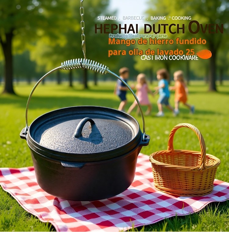 Olla de hierro colgante para cocinar al aire libre