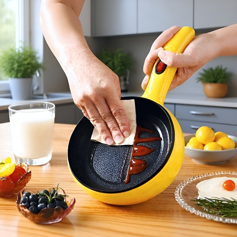 Mini cocina eléctrica para el hogar, antiadherente para hervir y freír huevos