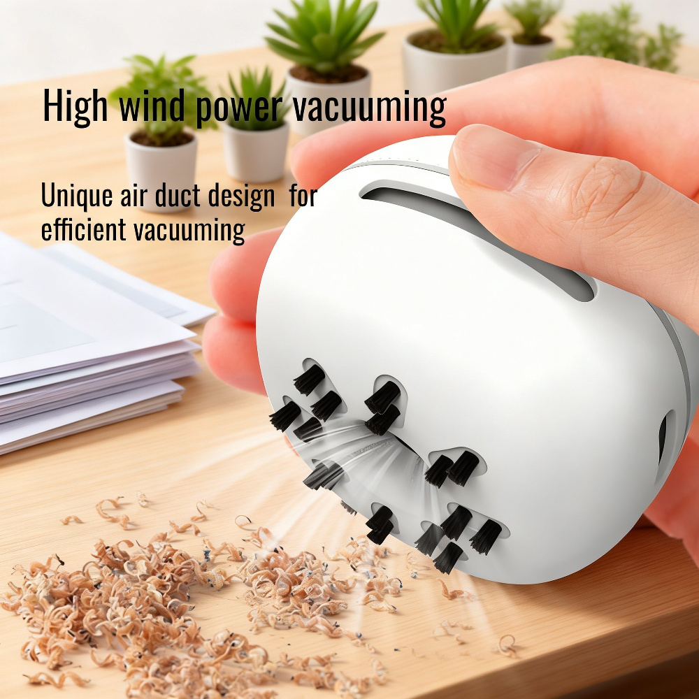 Desktop Vacuum Cleaner Rechargeable High-Suction Handheld Desk & Keyboard Mini Cleaning Device
