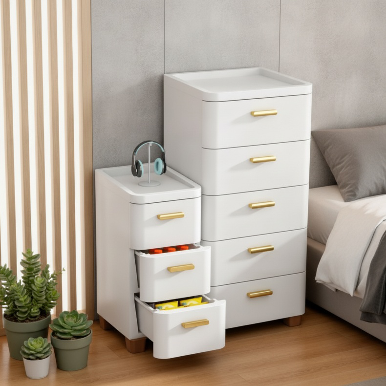 Vista frontal del mueble de almacenamiento para sala de estar
