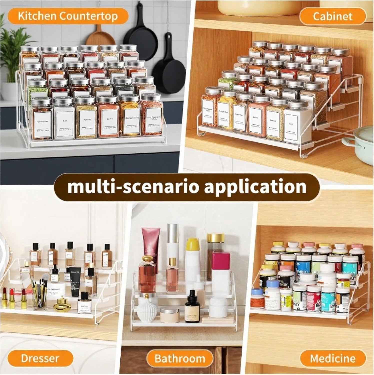 Rack plegable de exhibición para frascos de especias