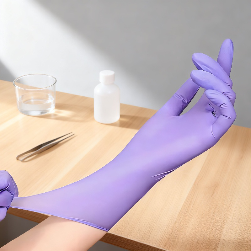 Guantes gruesos desechables de nitrilo resistentes al desgaste y a la suciedad de grasa