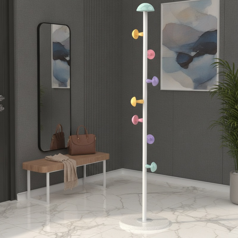 Multifunctional Mushroom Floor Coat Rack Storage Shelf