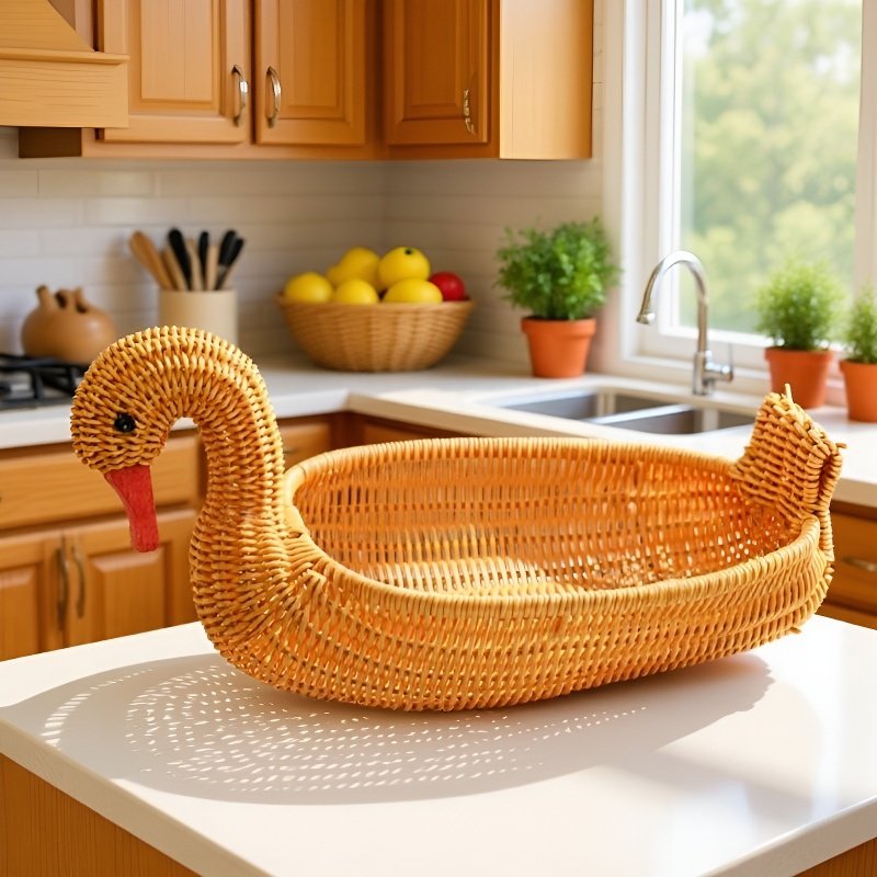 모조 라탄 과일 바구니