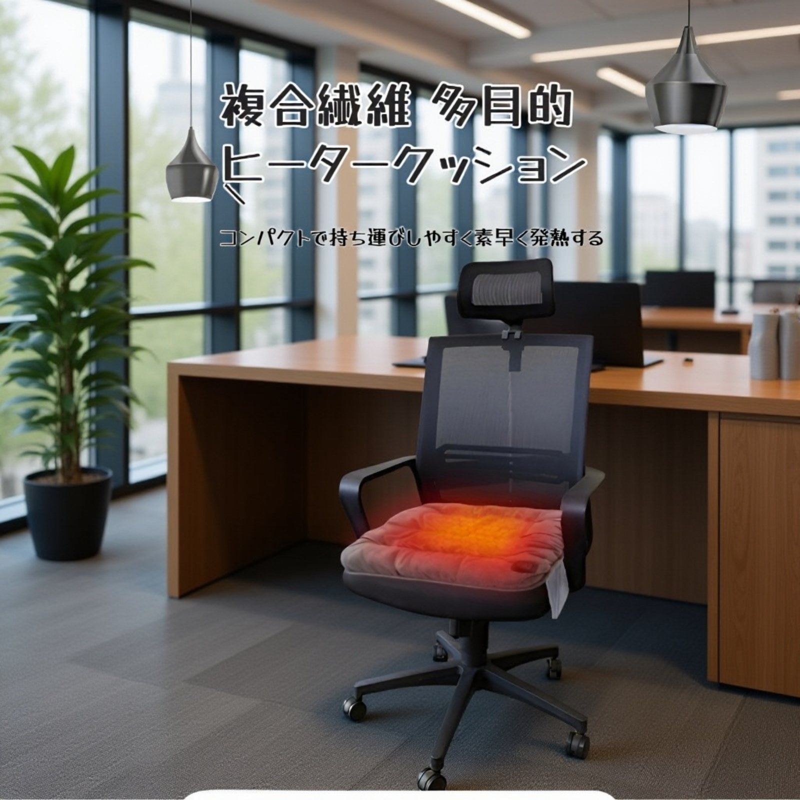 冬季発熱USB充電式シートクッション