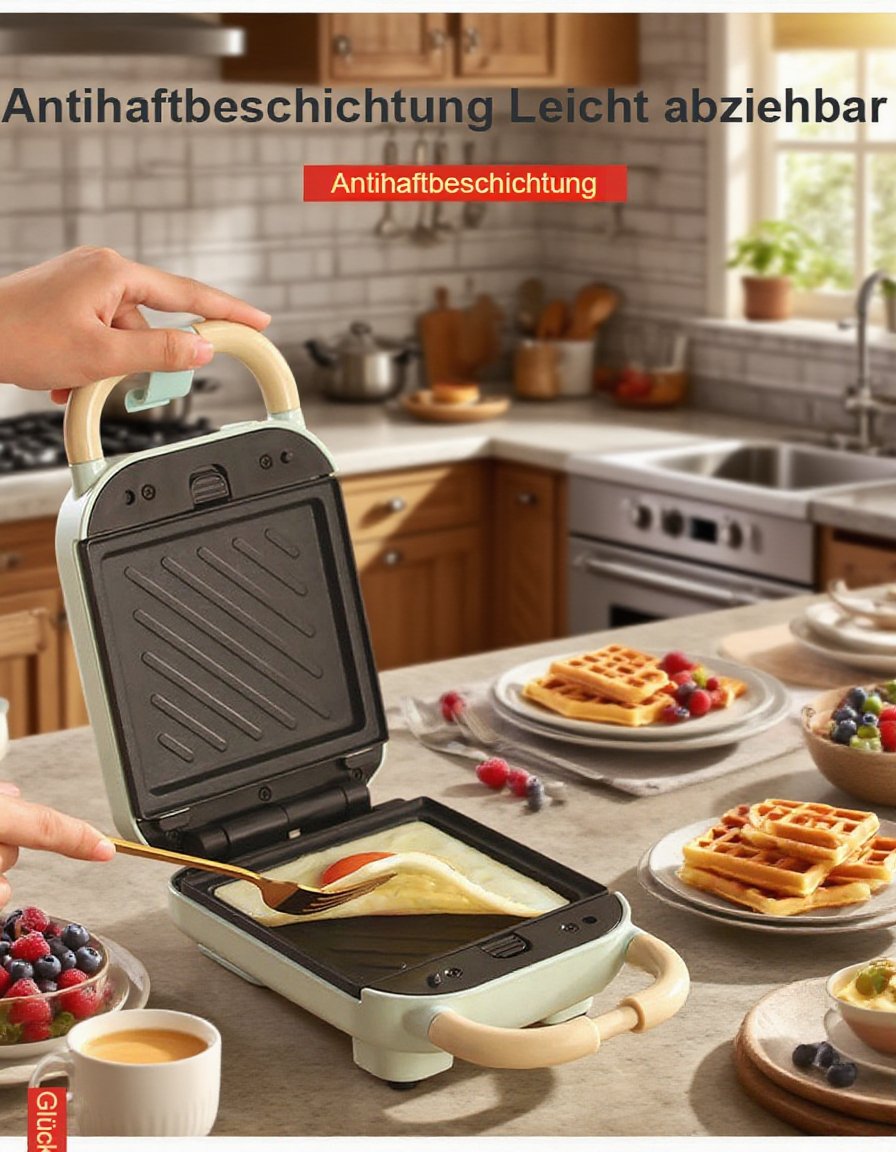 Frisch zubereitete Sandwiches mit dem Multifunktions-Sandwichmaker