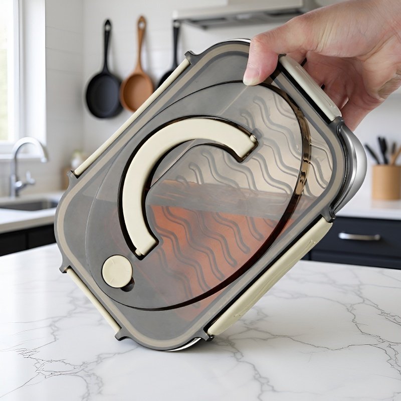 뚜껑이 있는 스테인리스 스틸 식품 보관 용기