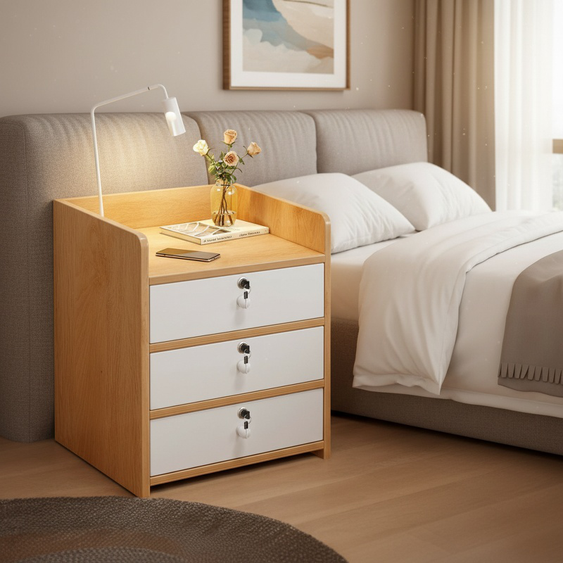 Table de chevet de rangement simple, petite étagère de chevet, armoire de rangement de chevet
