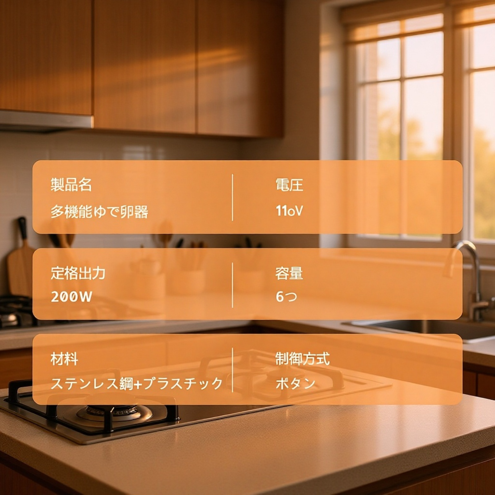 迷你便携煮蛋机で卵を調理する様子