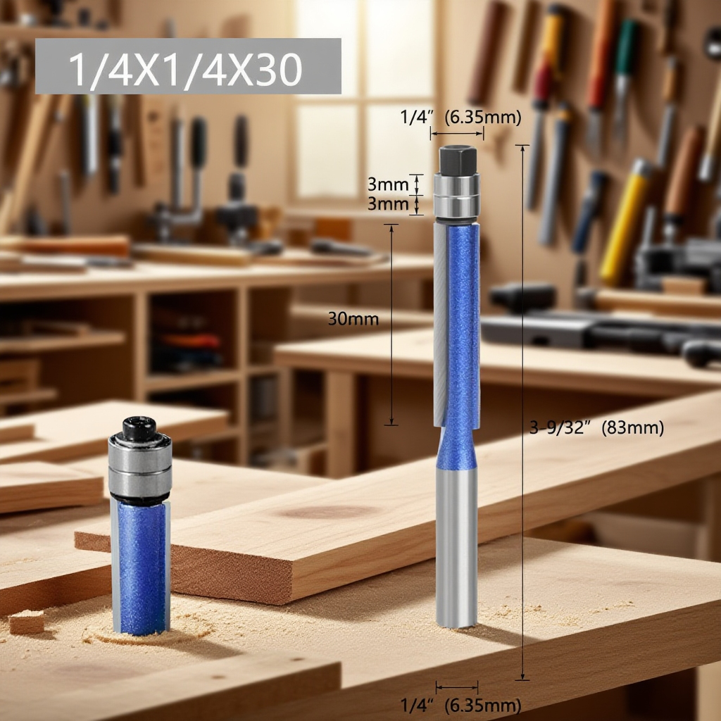 Herramienta de corte con doble rodamiento para acabados precisos en madera