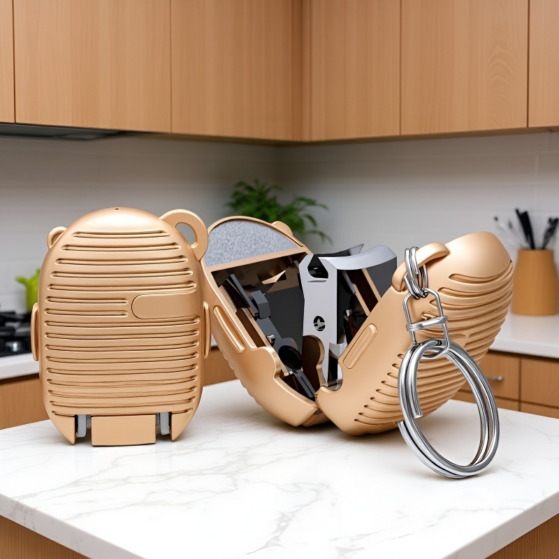 Kreativer faltbarer Mini-Nagelknipser aus Edelstahl, tragbares Maniküre-Werkzeug