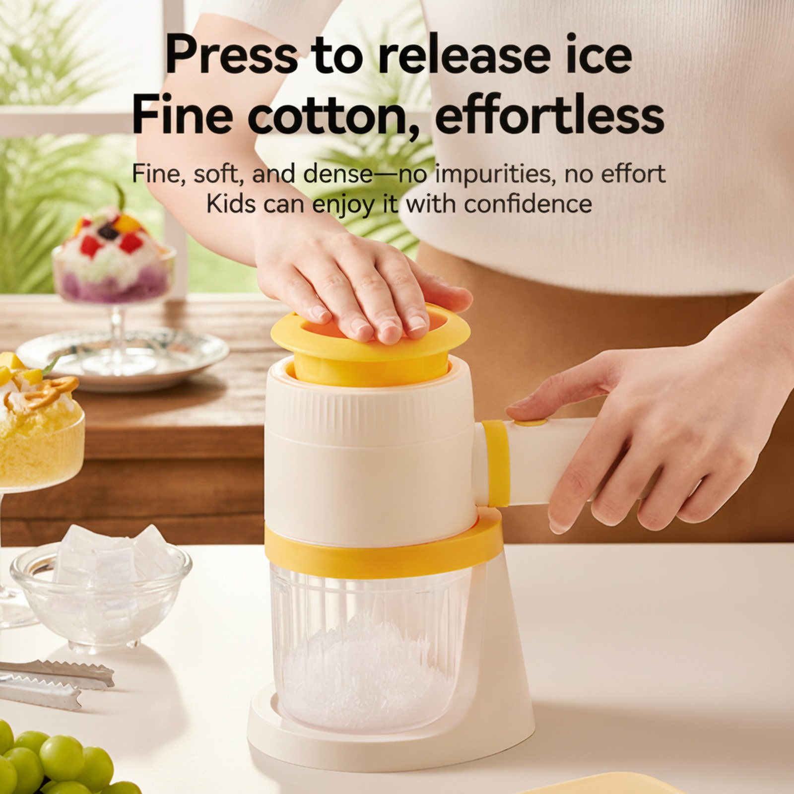 Quick Ice Shaver for Home, Smoothie Maker, Fits All Ice Types, 1-Second Ice Dispensing