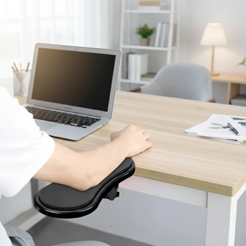 Ergonomic mouse pad reducing wrist strain