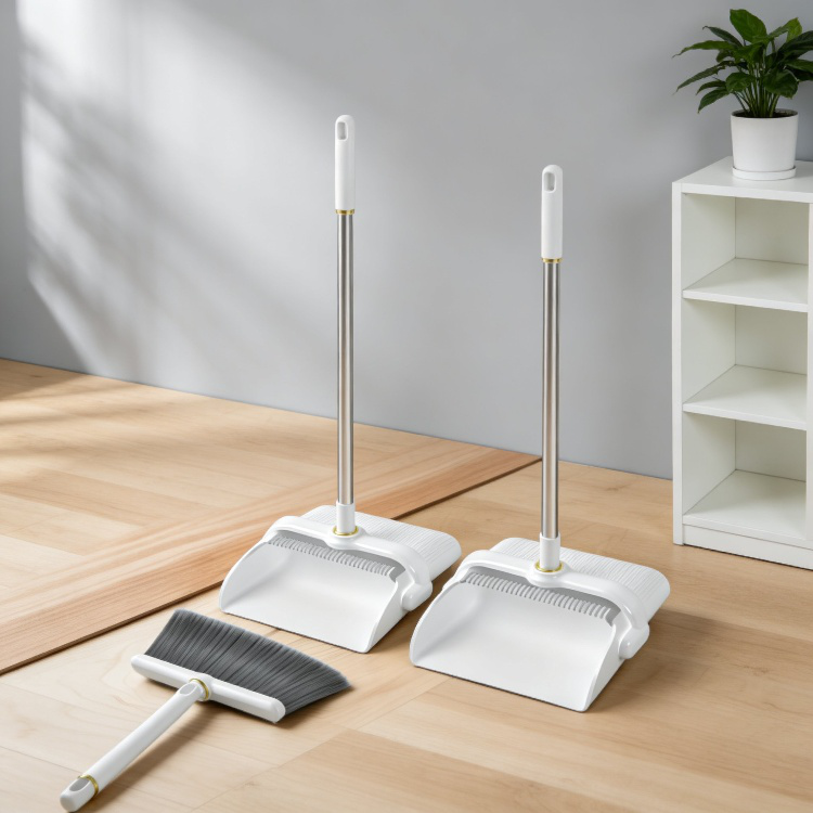 Escoba multifuncional de limpieza con recogedor ergonómico