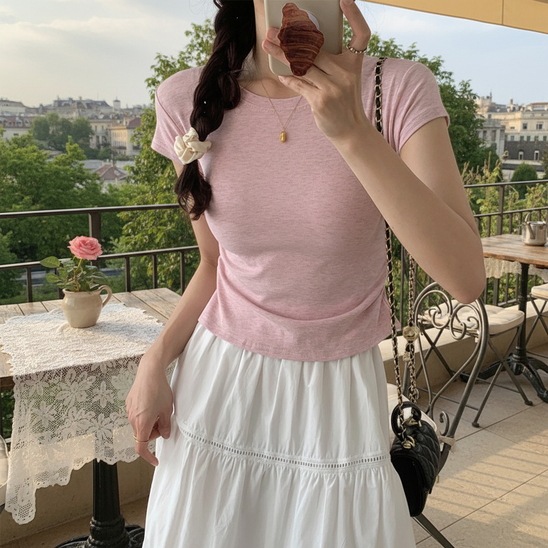 夏のドーパミンコーデスリム見えTシャツ