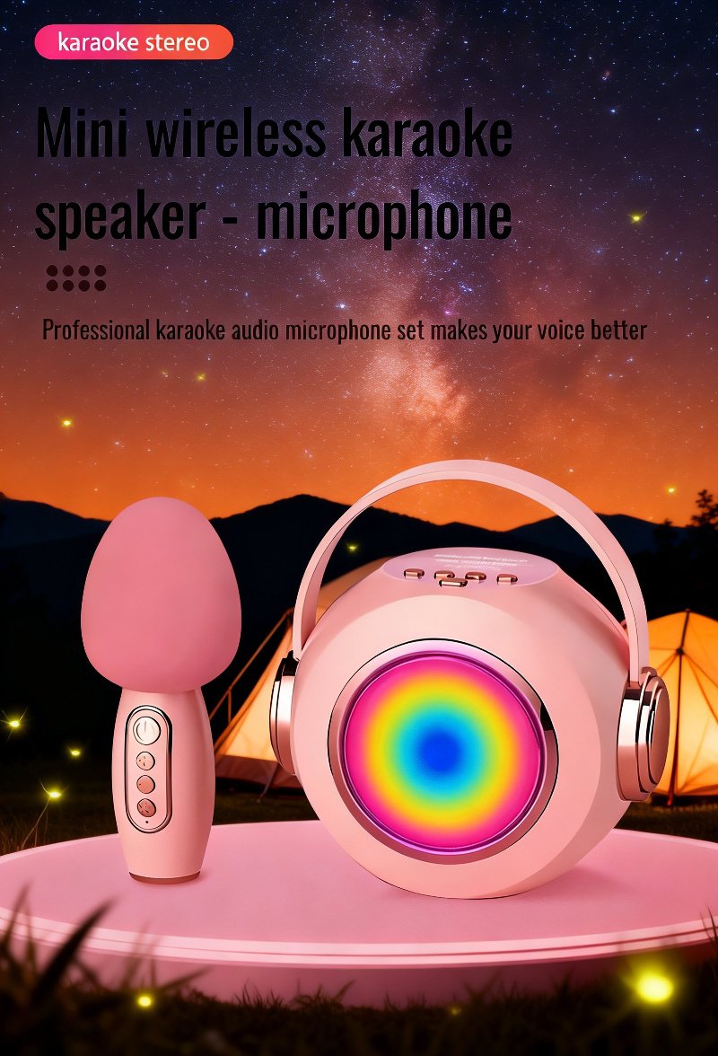 Children's karaoke microphone with integrated speaker